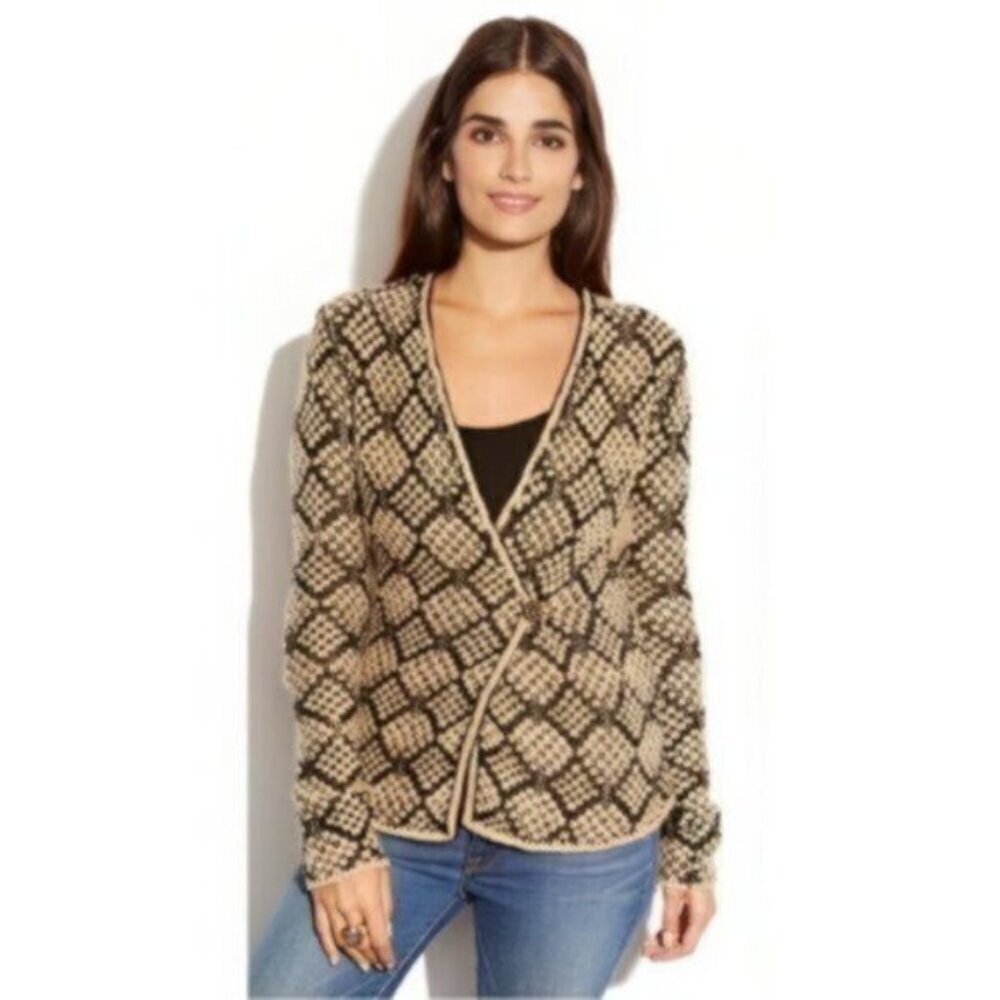 Lucky Brand | Tan & Black Women's Treviso Cardigan Sweater Size XS